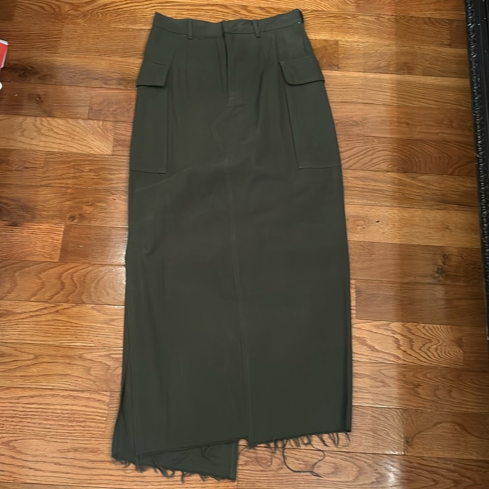Local European Olive Green Cargo Maxi Skirt